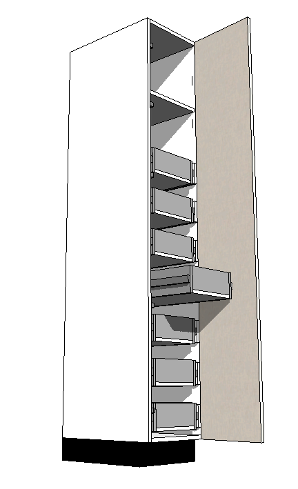 Despensa con cajones 37×203